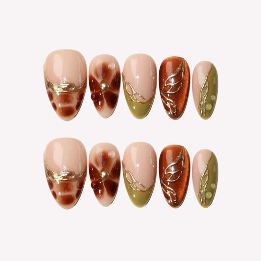 Luxury Ambar (Press-On Nails hechas a Mano)
