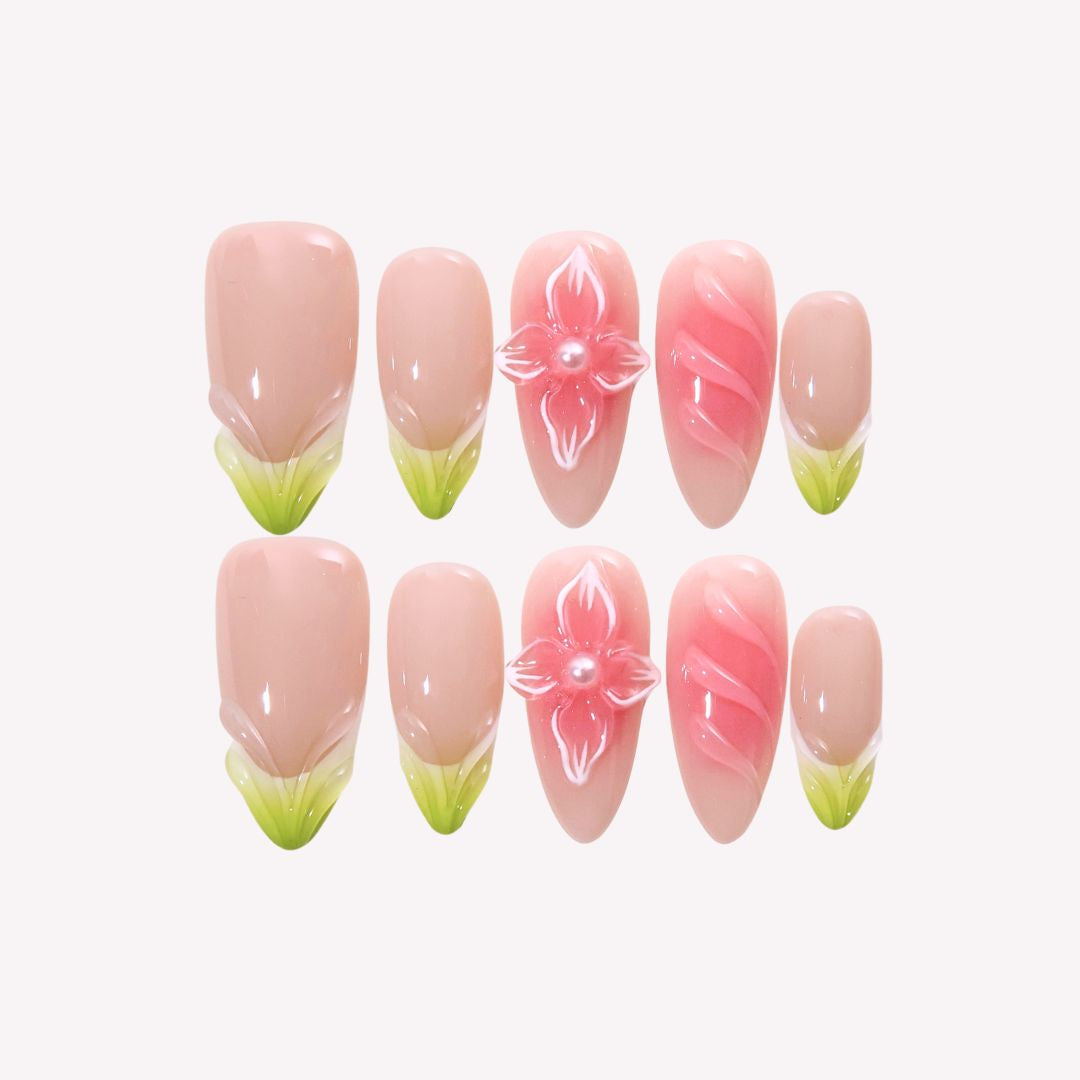 Dahlia (Press-On Nails hechas a Mano)