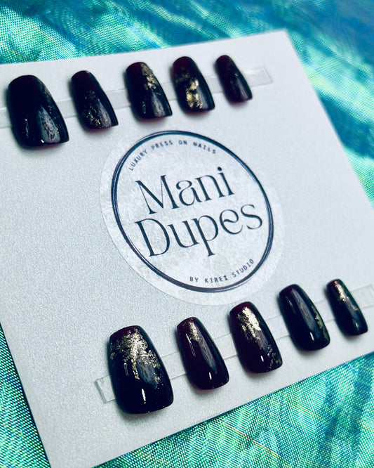 Golden Touch Wine RTS (Press-On Nails hechas a Mano)